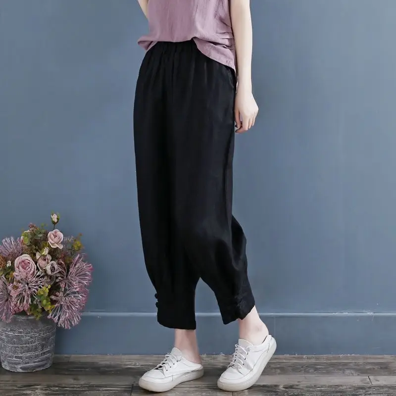 Women's Spring and Autumn New Fashion Elegant High Waist Solid Color Casual Versatile Western Comfortable Popular Commuter Pants