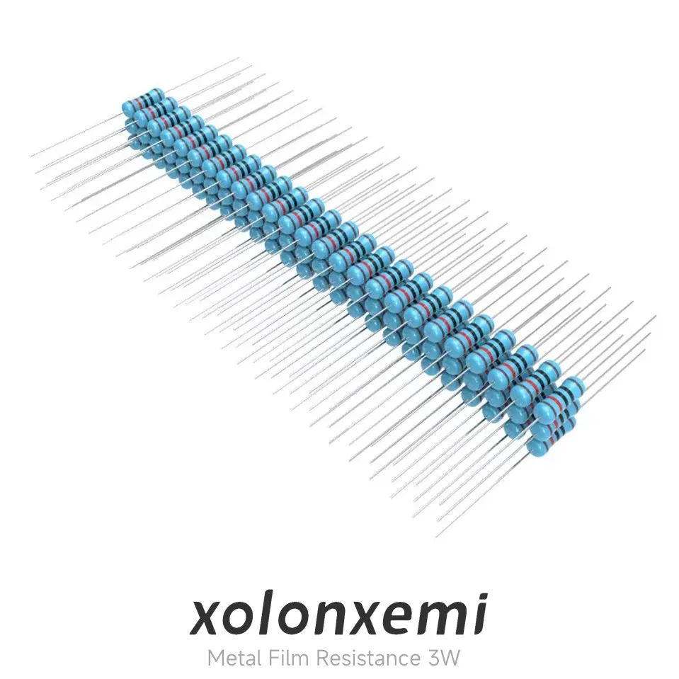 20pcs 3W Metal Film Resistor 1% Color Ring Resistan 1&Omega; 1.5&Omega; 2&Omega; 2.2&Omega; 3&Omega; 4.7&Omega; 8.2&Omega; 9.1&Omega; 10&Omega; 30&Omega; 33&Omega; 51&Omega; 68&Omega; 75&Omega; 82&Omega; 150&Omega; 200&Omega; Ohm