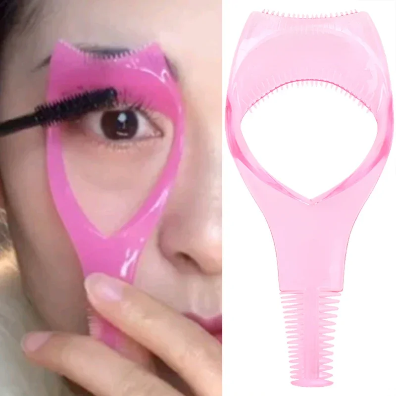 3 In 1 Mascara Stencils Shield Eyelash Brush Applicator Comb Eyelash Curling Guide Card Multifunction Beauty Eye Makeup Aid Tool makeup tools mascara applicator template eye makeup tools mascara applicator tool