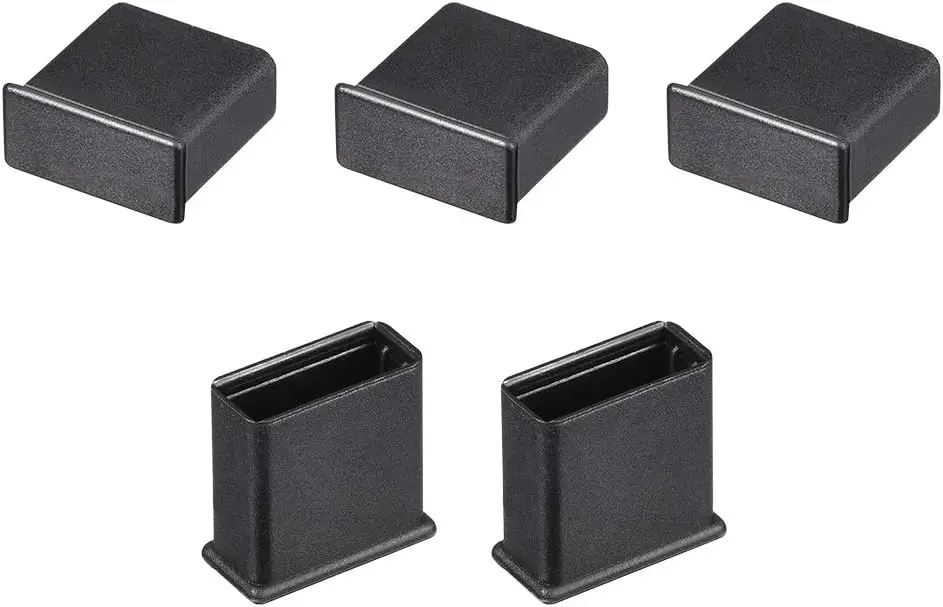 

5pcs USB Cap Port Cover Anti Dust Protector 13mmx5mm for USB 2.0 Black