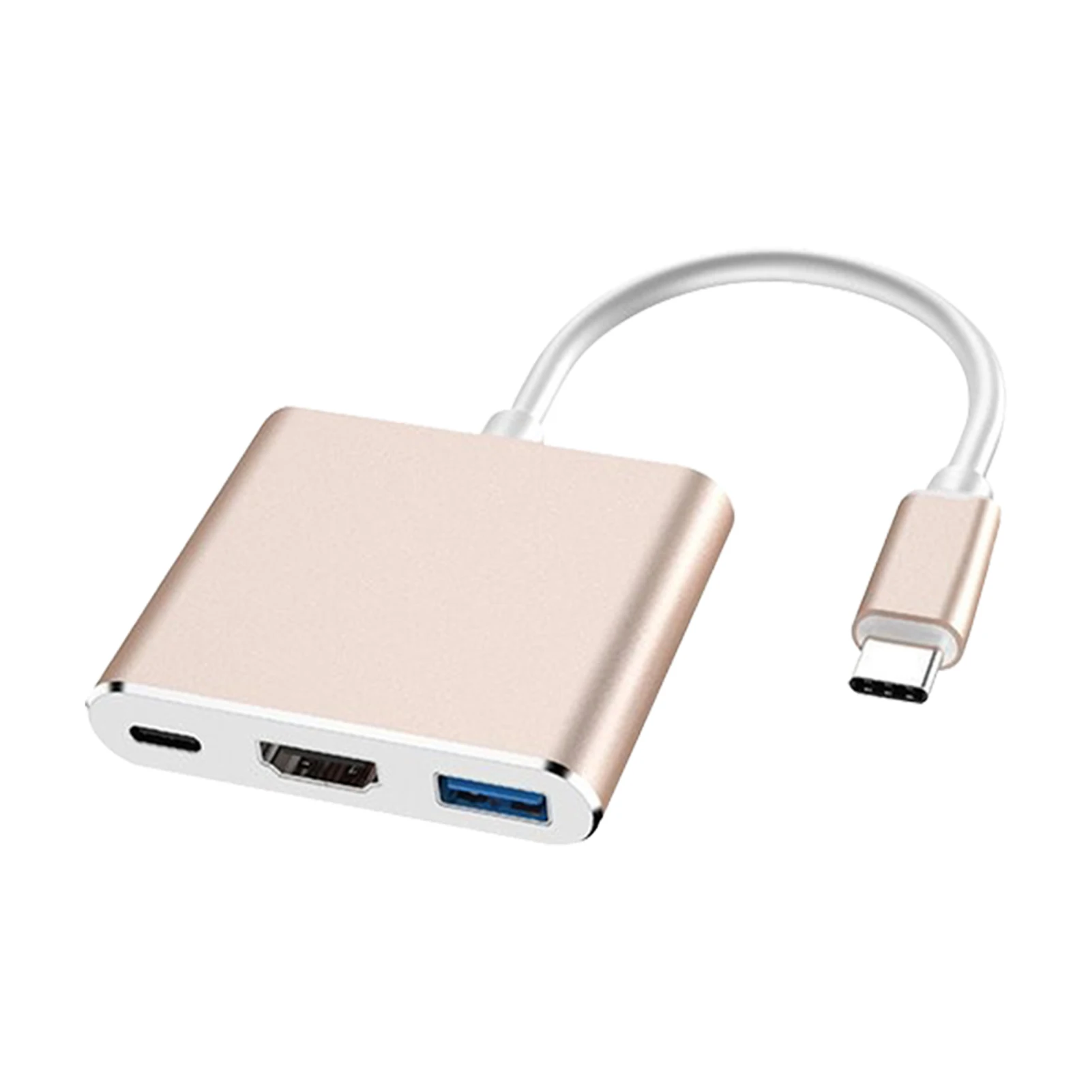 노트북 PC용 어댑터 PD 충전 포트 USB C 허브, 알루미늄 합금 휴대용 범용 액세서리, HD 4K 30Hz 오디오 비디오, 3 in 1