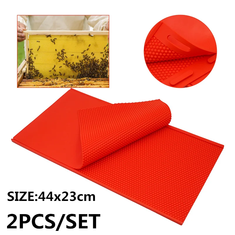 2Pcs Beeswax Press Sheet Mould Flexible Beeswax Embosser Machine Mold Silicone Harmless Handmade Durable Beekeeper Accessories