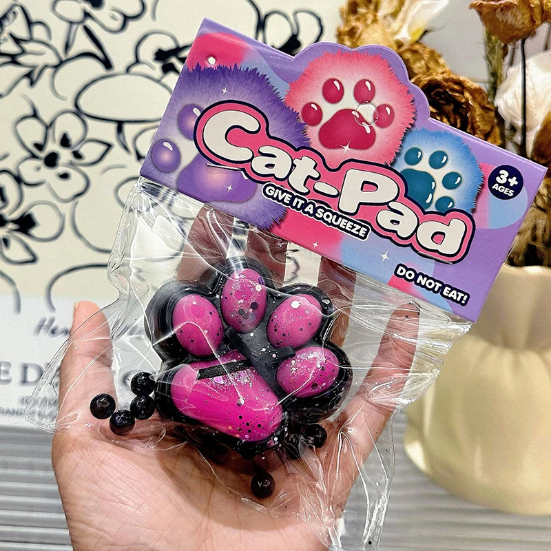 Funny Gift Squeeze Toy Squeeze Cat Paw Toys Sticky Abreact Decompressing Pinching Cat Paw Soft Relief Relax Toys 3
