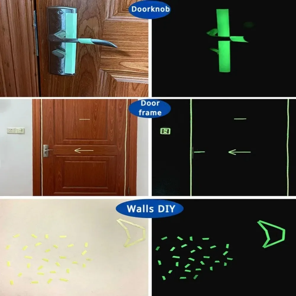 warning tape adhesive tapes adhesive tape Luminous Tape Green Warning Ground Light Storage Stair Anti Slip Sticker Reflective Fluorescent Tape
