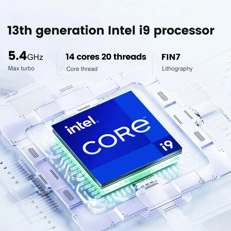 Topton New Gaming Mini PC 13th Gen i9 13900H i7 13700H Desktop Computer 2*DDR5 2*PCIE4.0 Support 4K four Display for Home/Office 3