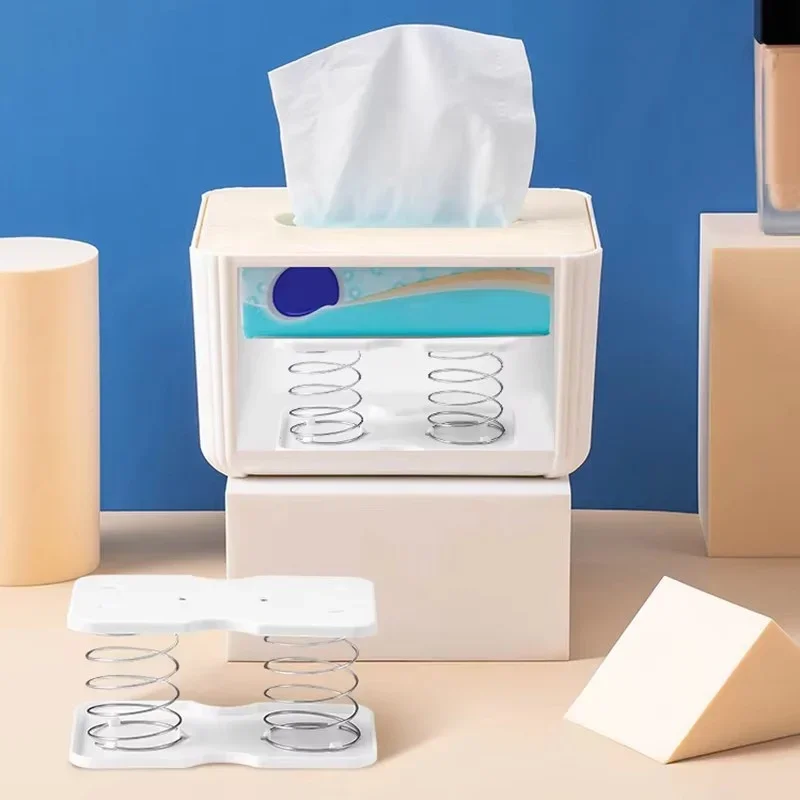 Paper Drawer Spring Holder Inside Tissue Box One Bottom Spring Tray Paper Drawer Bottom Support Artifact Lifting Elastic Support 6