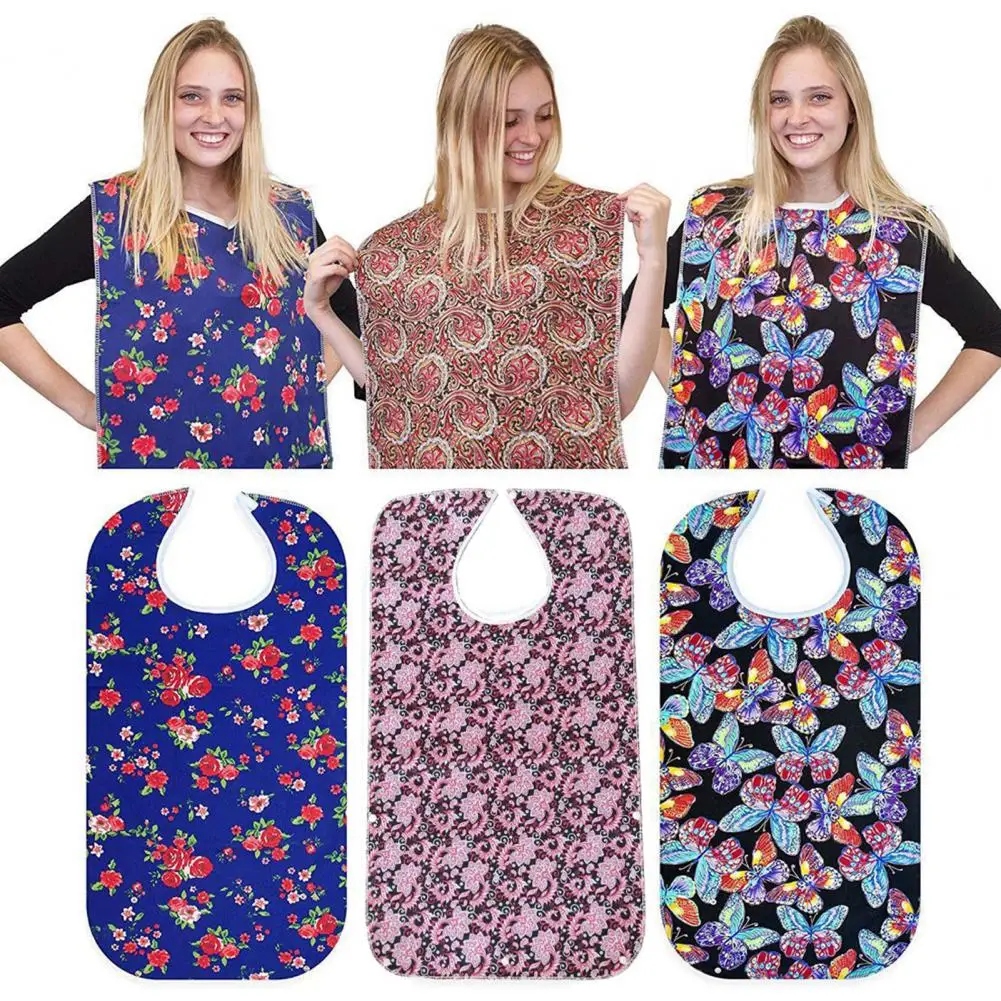 

Adult Bib Unisex Stain-resistant Waterproof Cloth Easy to Clean Clothing Protector Apron for Home Caregiver Patient Care
