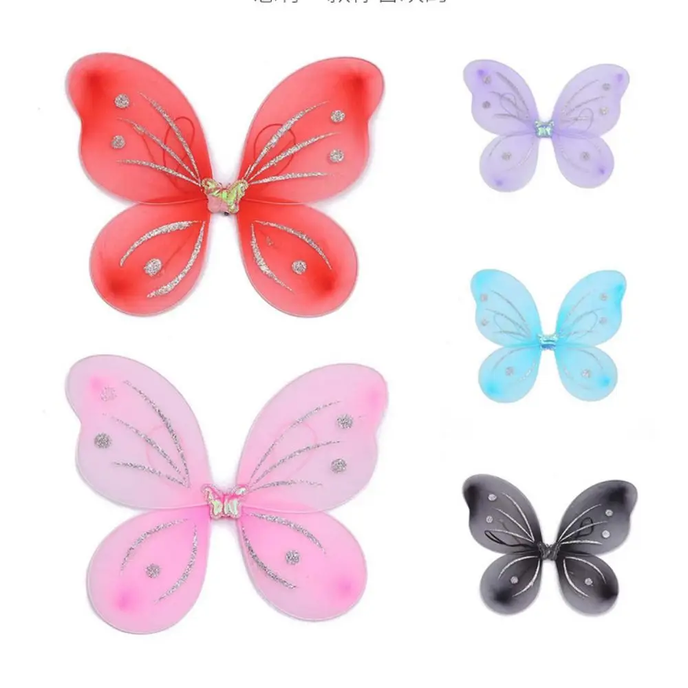 Girls Kids Glitter Butterfly Fairy Wing Costume