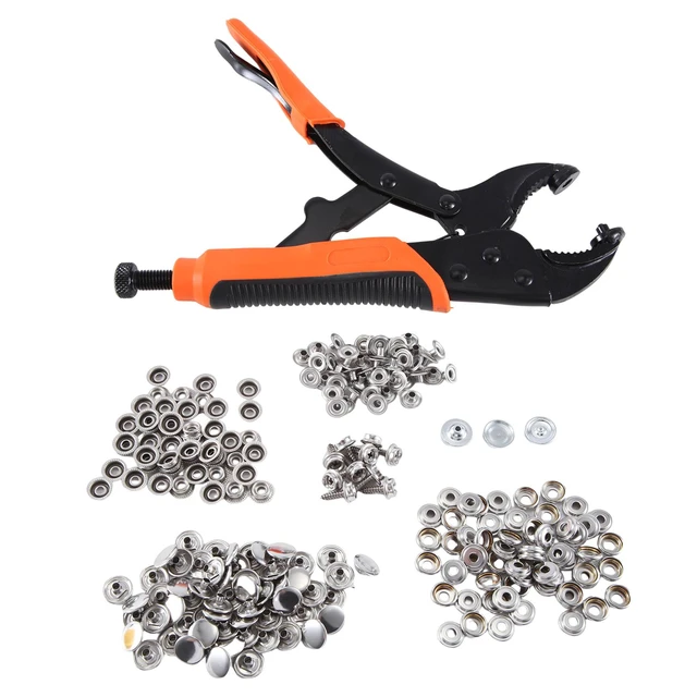 Heavy Duty Snap Fastener Tool,Snap Setter Tool Kit with 60 Sets, for Boat  Cover, Snap