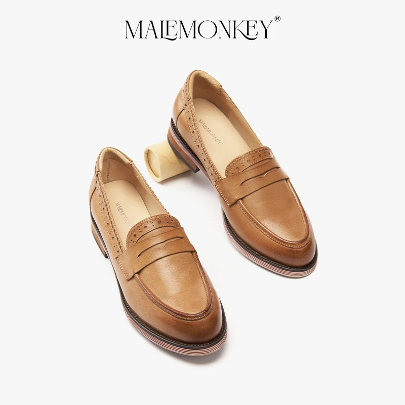 High Qualtiy Penny Shoes Women Loafers 2023 Spring Sheepskin Pointed Toe Slip On Flats Black New Non slip Female Shoes Handmade