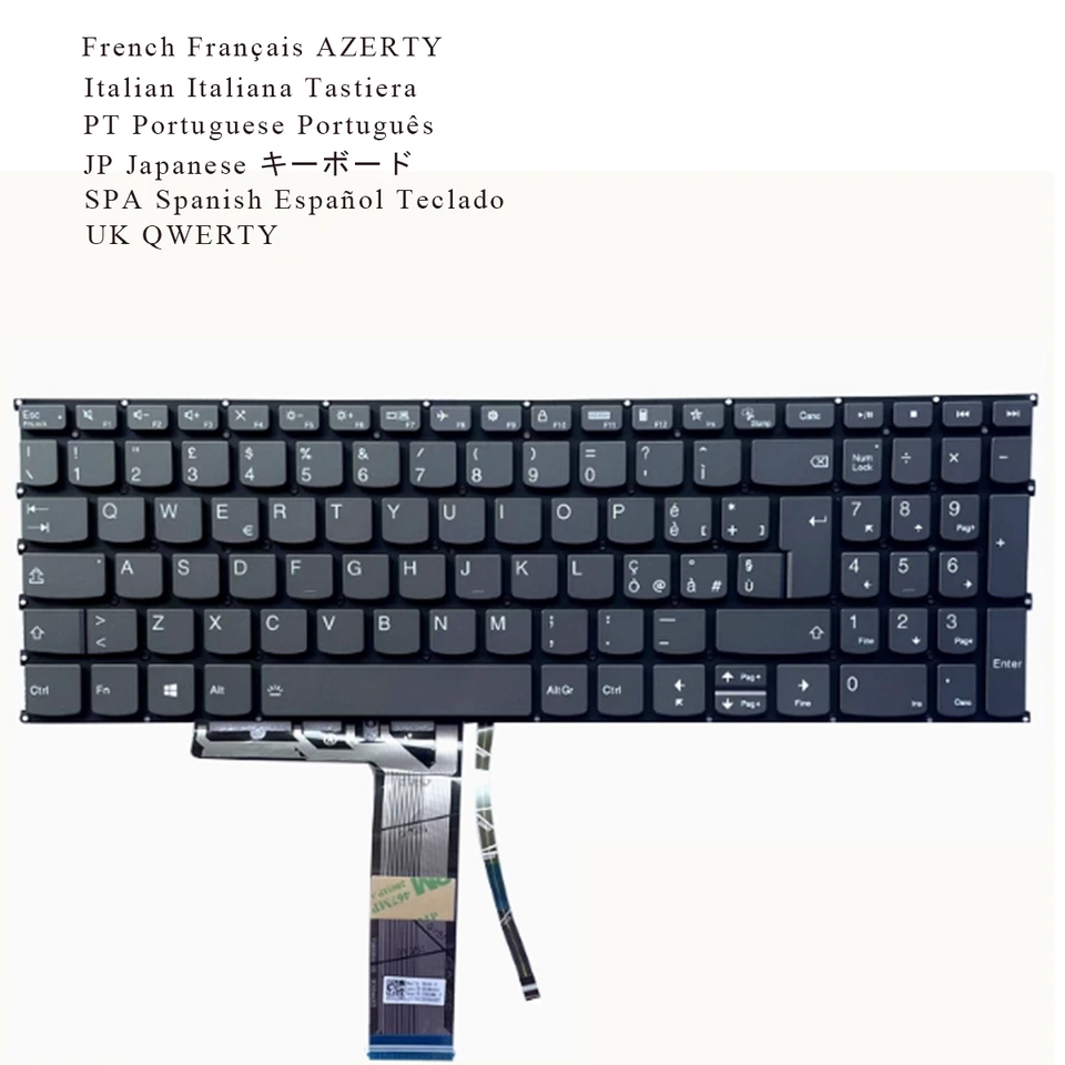Nouveau Clavier d'Ordinateur Portable Russe/us/uk/français/espagnol pour Lenovo IdeaPad Gaming 3-15IMH05 15ARH05 15ACH05 3-15ACH6 3-15IHU6 Rétroéclairage US Blanc Rétroéclairé