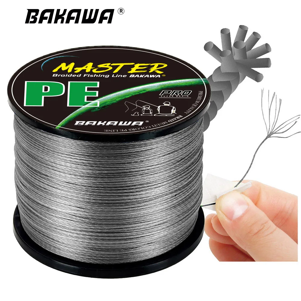 

BAKAWA 9 Strands Braided Fishing Line 300M 500M 1000M Carp Sea Seawater Multifilament Extreme 100% PE Wire Durable Accessories