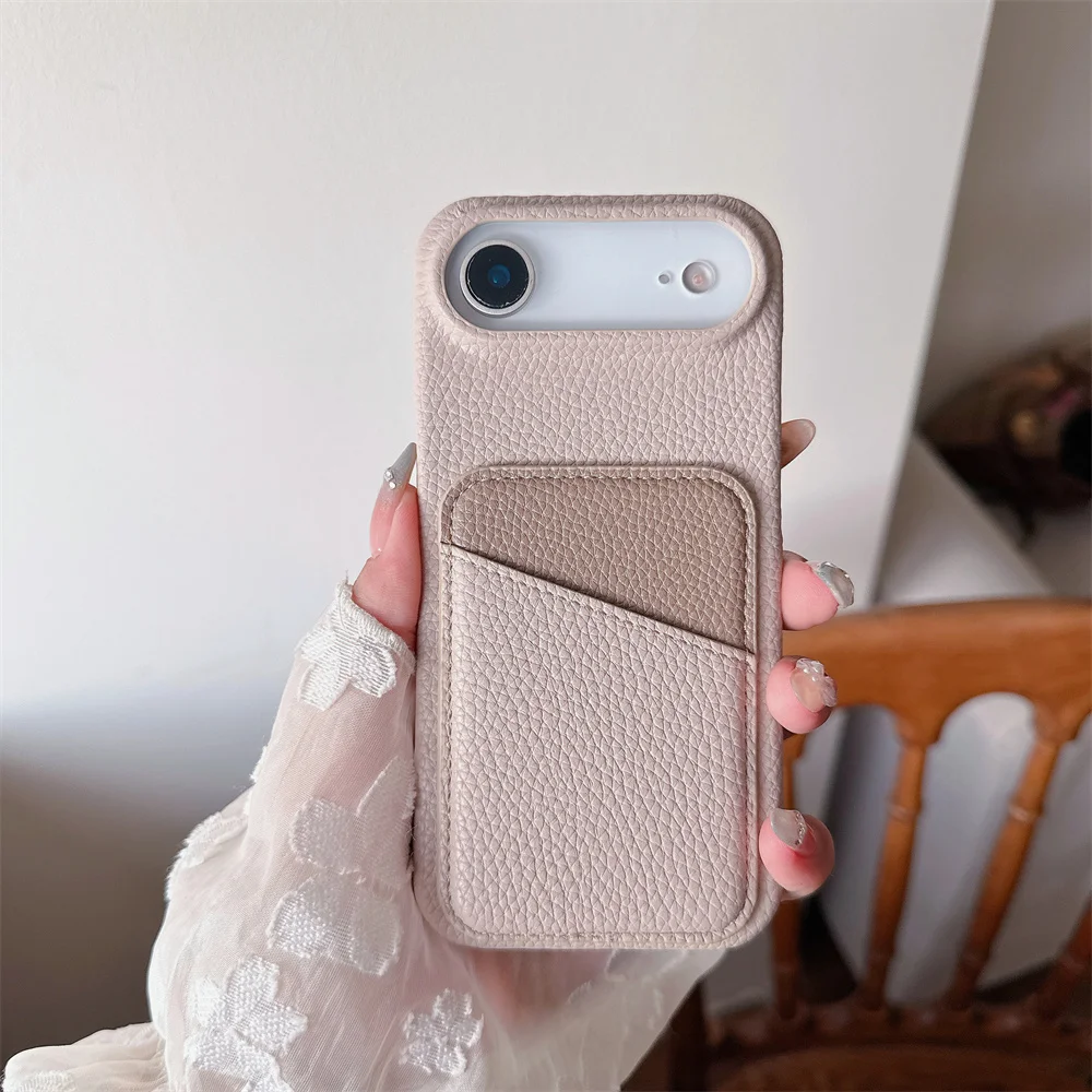 Luxury Color Collision Leather Wallet Card Slot Phone Case - Elegant Back Cover