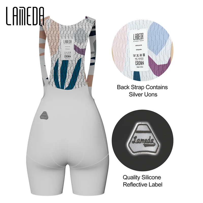 LAMEDA Cycling Bibs Women Padded Bicycle Shorts Biking Cycling Pants with Pockets