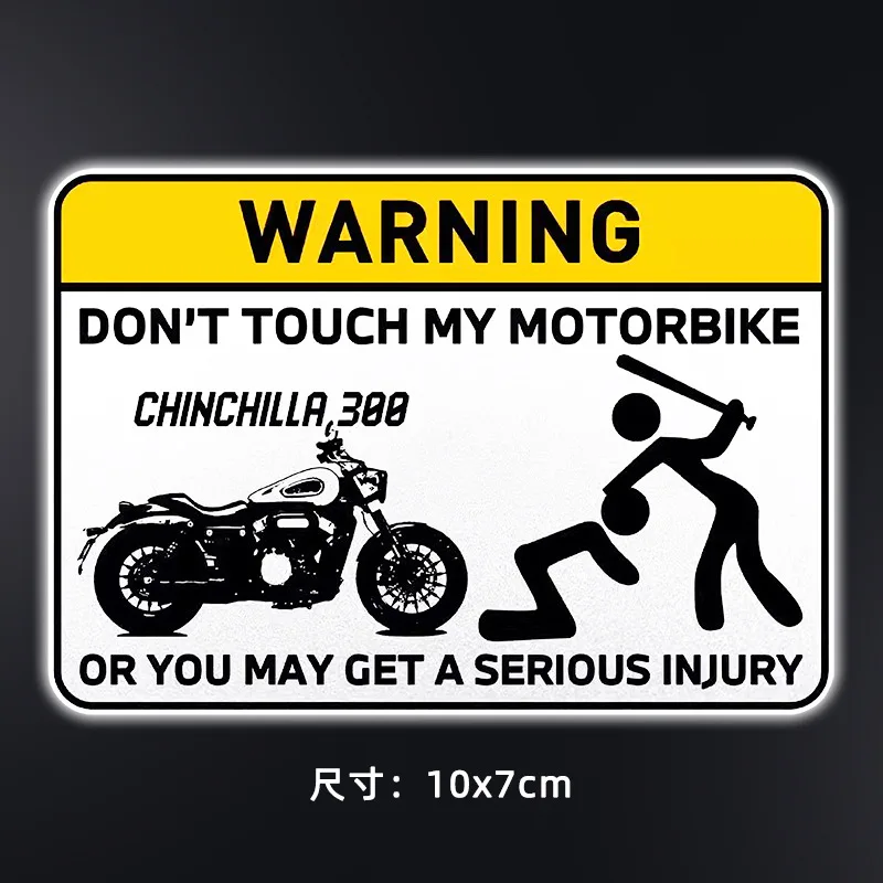 Lustige Don't Touch Warning Mark Text Einzigartiger Aufkleber Autoaufkleber Aufkleber für Motorrad Motorrad 10 cm x 7 cm – Detail 19