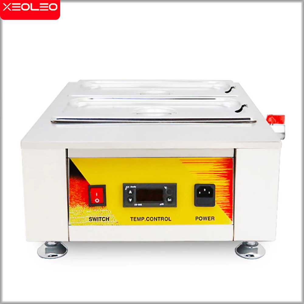 XEOLEO Chocolate Melting Pots Electric Warmer Cocoa Hot Cacao Melter Tempering Machine Commercial Two Tanks Heating Stove