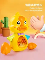 Baby Duck Toy 1-2 Years Old Light Music Girl Puzzle Preschool Children's Voice Controlled Electric Walking Yellow Duck 1