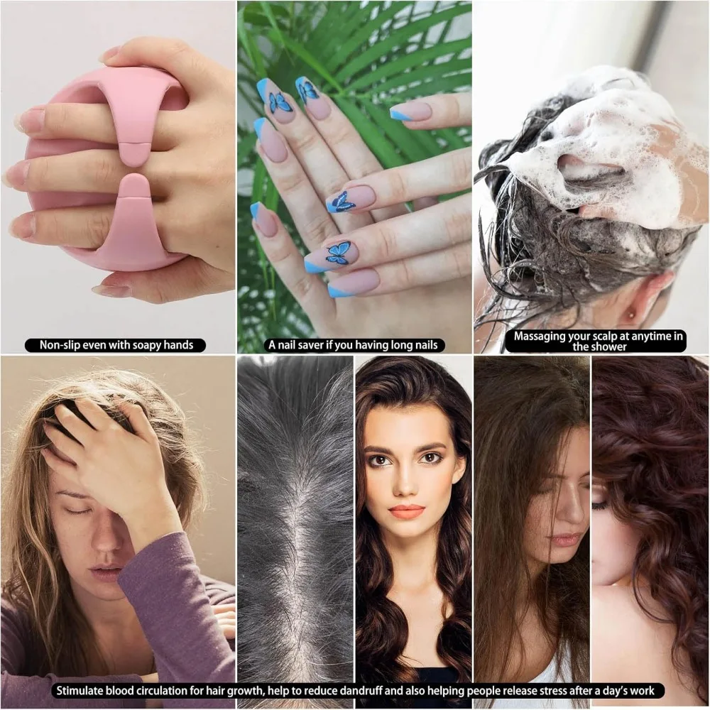Spazzola Massaggiante in Silicone per Cuoio Capelluto, Spazzola per Shampoo, Strumento per la Cura dei Capelli per Tutti i Tipi di Capelli di Donne, Uomini e Animali Domestici - immagine 5
