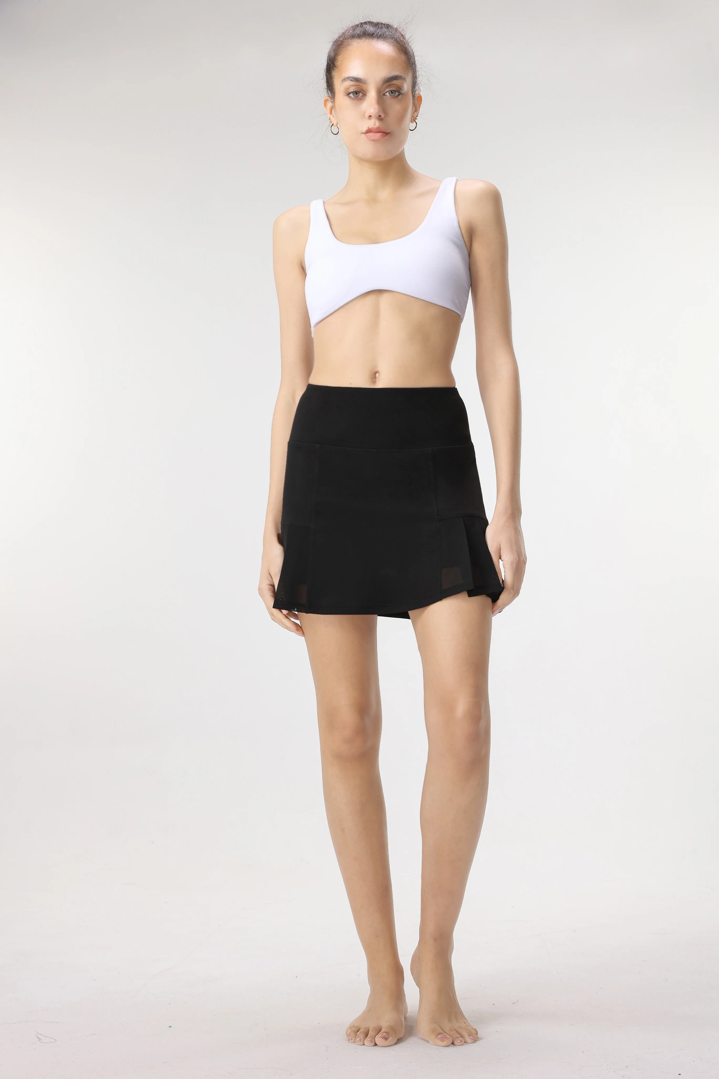 Premium Tennis Skirt Black Sport Shorts with Lining