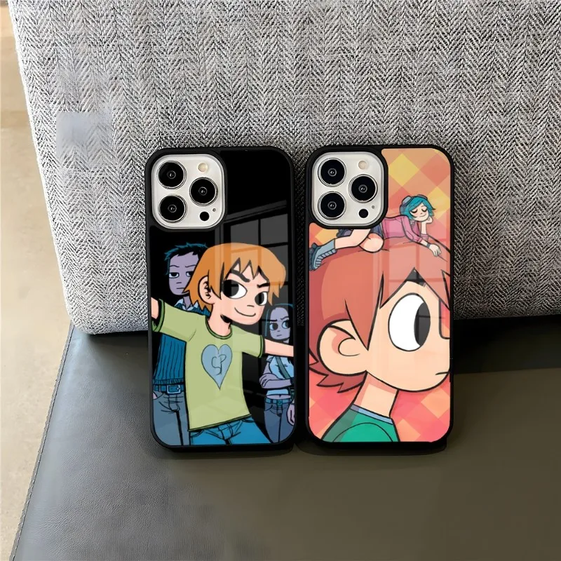 Cartoon Scott Pilgrim Vs Custodia Per Telefono Pc + Tpu Per Iphone 14Promax 15 11 12 13 Pro Xs Max Mini Xr X 7 8 6 6S Plus Cover