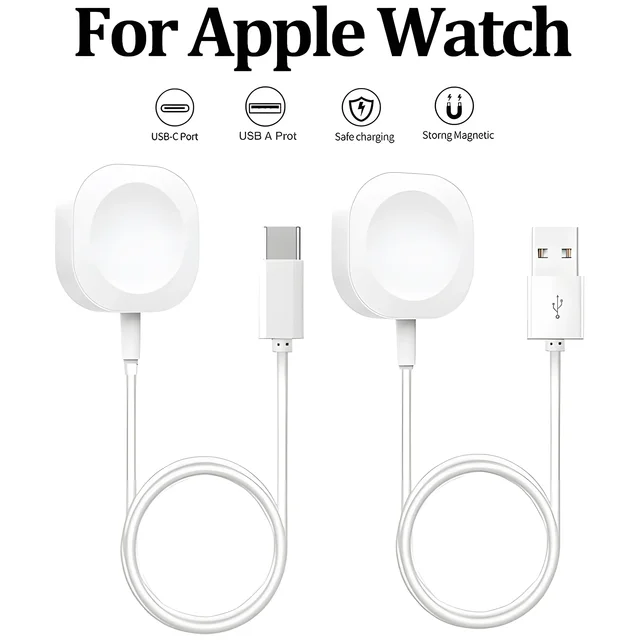 Chargeur rapide USB A magnétique sans fil 2024, pour Apple Watch Ultra série 9 8 7 6 SE Type C, câble de chargement pour iWatch série 5 3 2 1