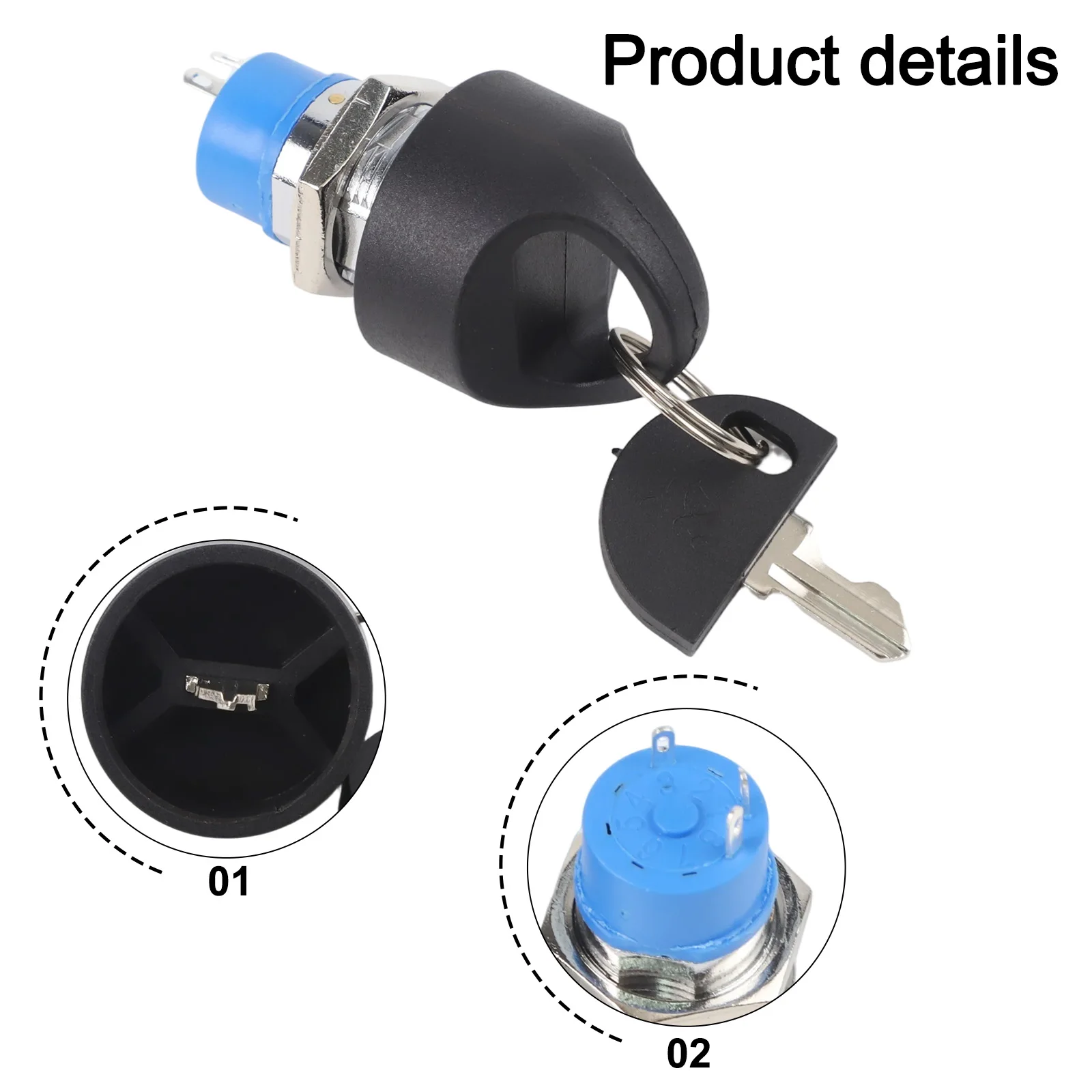 Interruttore Ebike Interruttore Accensione Per E-Bike - Serratura Cilindro Chiave, Ricambio Sicurezza Interruttore Avviamento Triciclo Elettrico - Foto 3