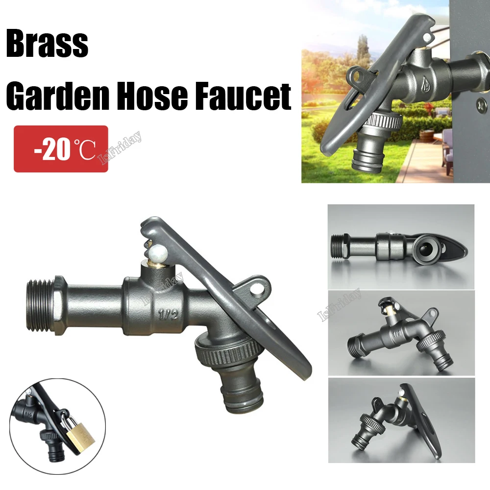 

Black Brass Garden Hose Faucet Outdoor Anti-Freeze Bibcocks for Washing Machine Outdoor Faucet Garden Tools