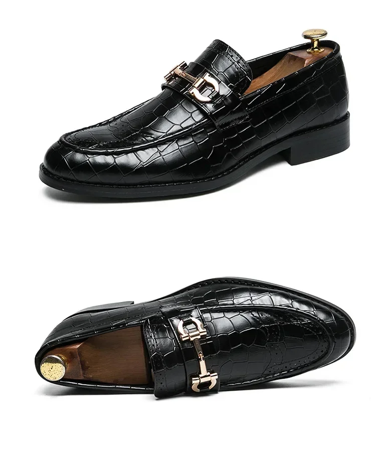 Formal Business Shoes Men's Dress Shoes Casual Leather PU Wedding Party Loafers Breathable Plus Size 38-47