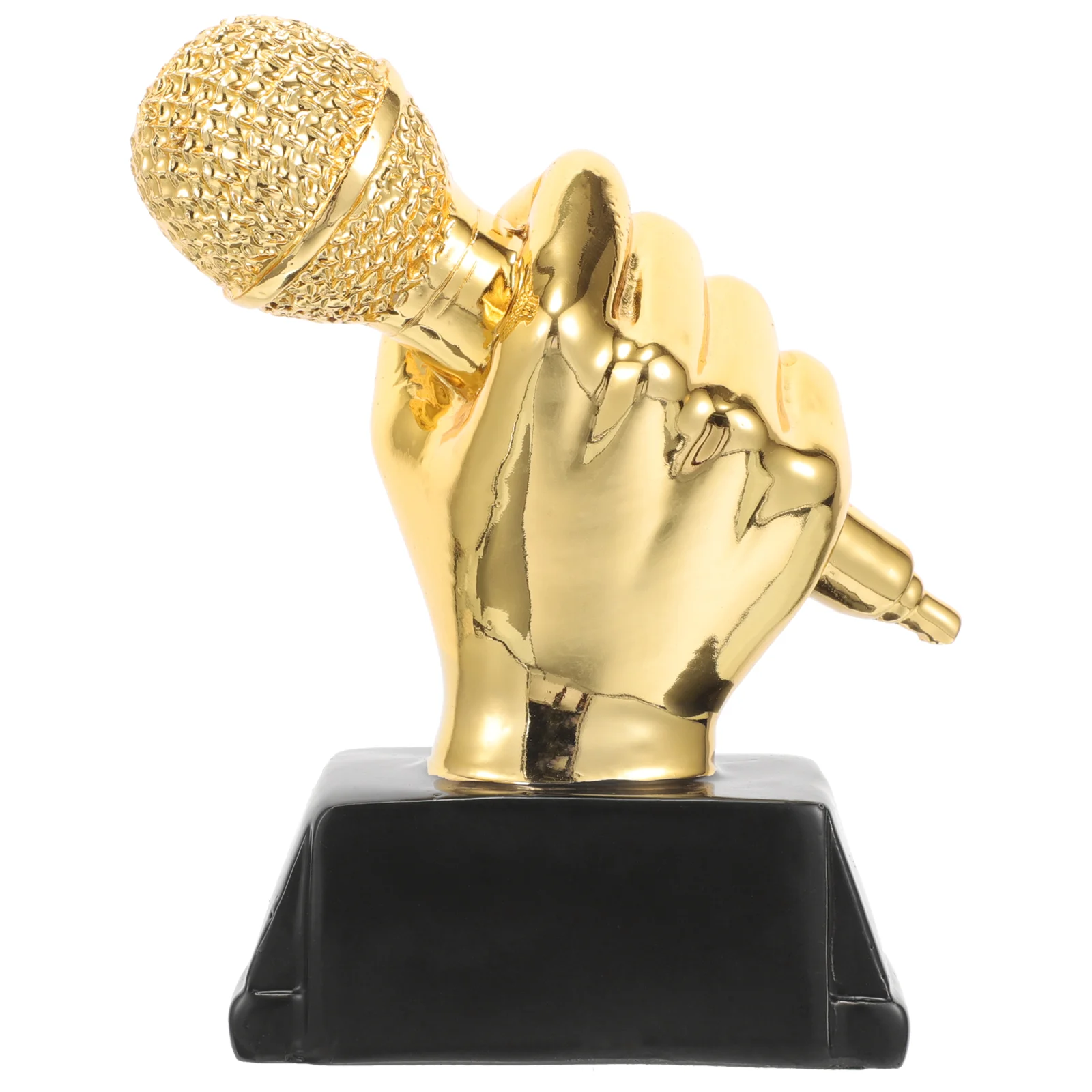 Resin Microphone Trophy Singing Competition Music Good Voice Award Cup Speech Presentation Trophy Home Decoration