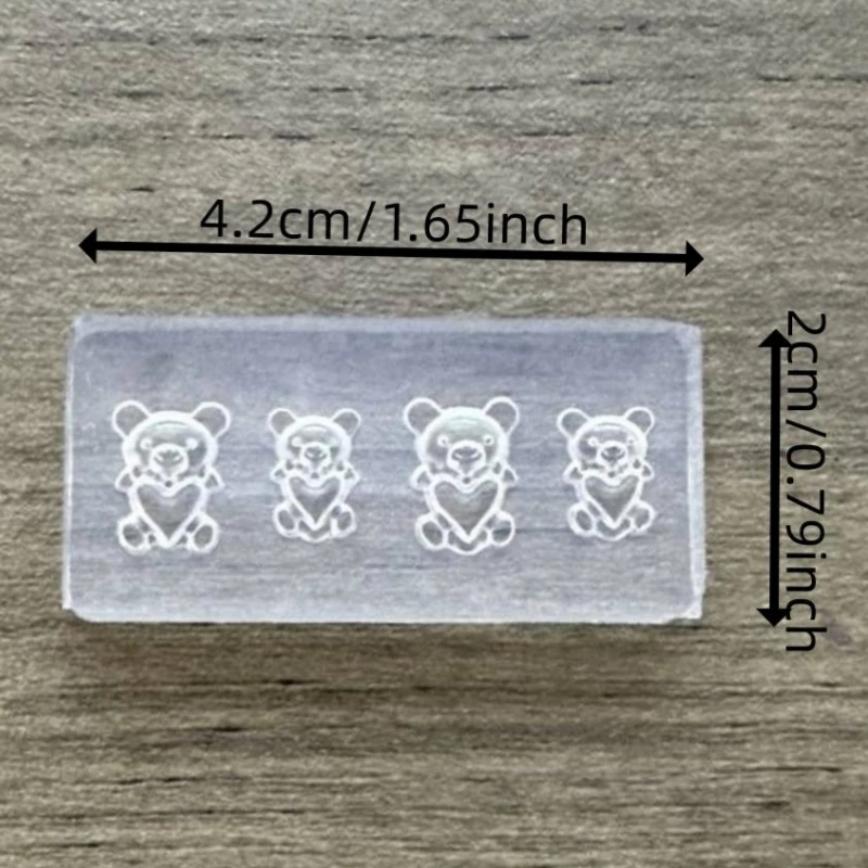 5Pcs3D Silicone DIY Nail Pressing Mold Reusable Kawaii Bear Sweet Cake Cute Pig Lucky Cat Nail Art Nail Beauty Charm 2