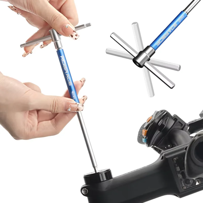 Professioneller Fahrrad-Inbusschlüssel Verlängerter T-förmiger Schraubenschlüssel Robustes Langlebiges Fahrrad-Reparaturwerkzeug 2/2,5/3/4/5/6/8/10mm – Detail 6