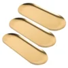 3 Pcs Stainless Steel Tray Bathroom Storage Trinket Make up Decorative Trays Vanity 3