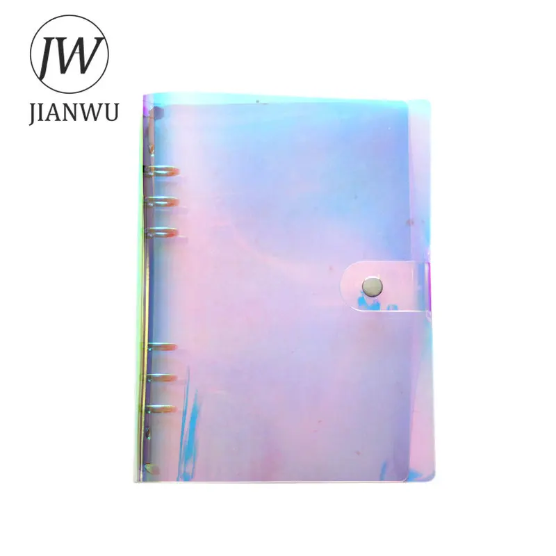 JIANWU NEW A5 A6 PVC Creative Laser Binder Loose Notebook Diary Loose Leaf Note Book Planner Office Supplies