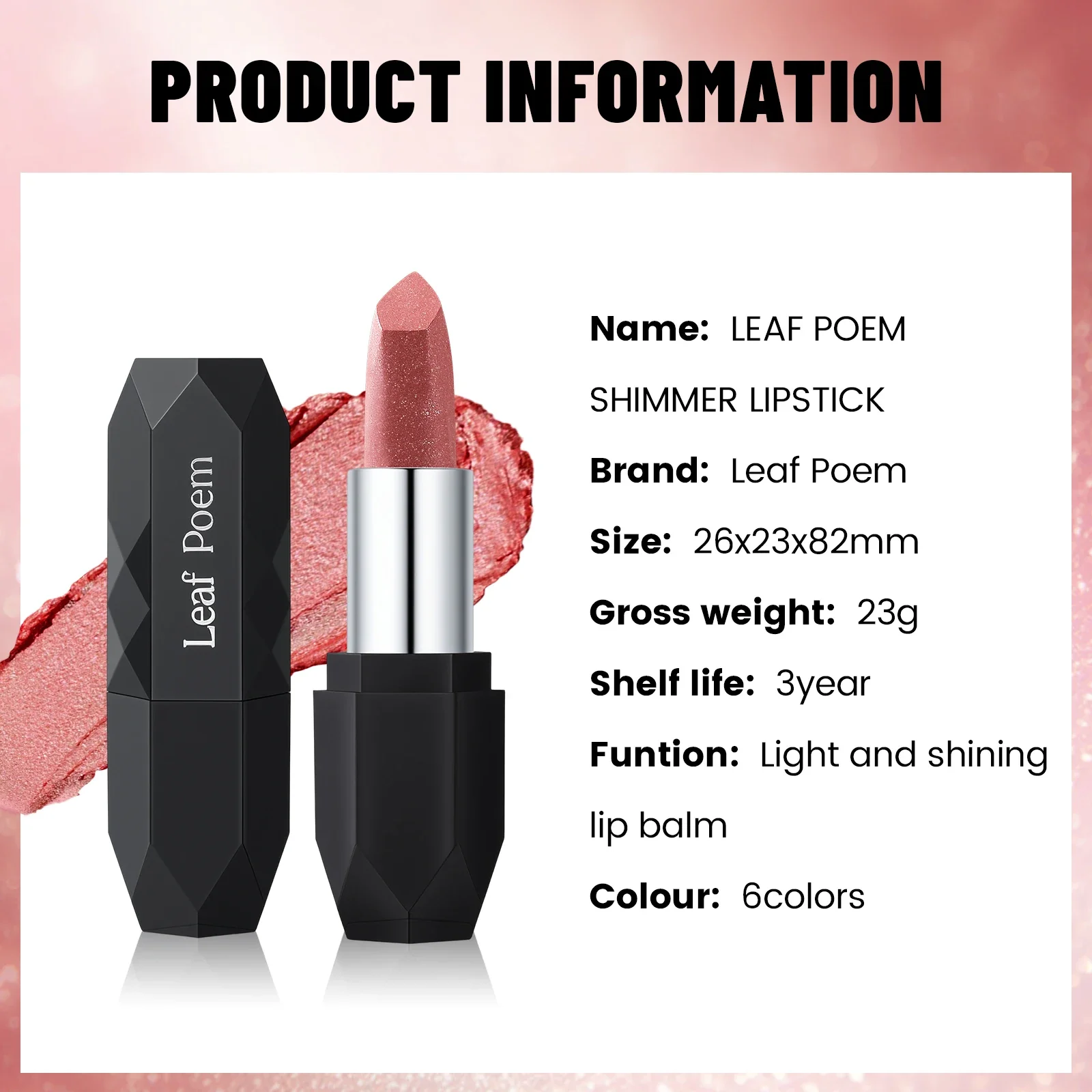 Pearlmuttischer Metallic Lippenstift Langanhaltend Wasserfest_voghion.com