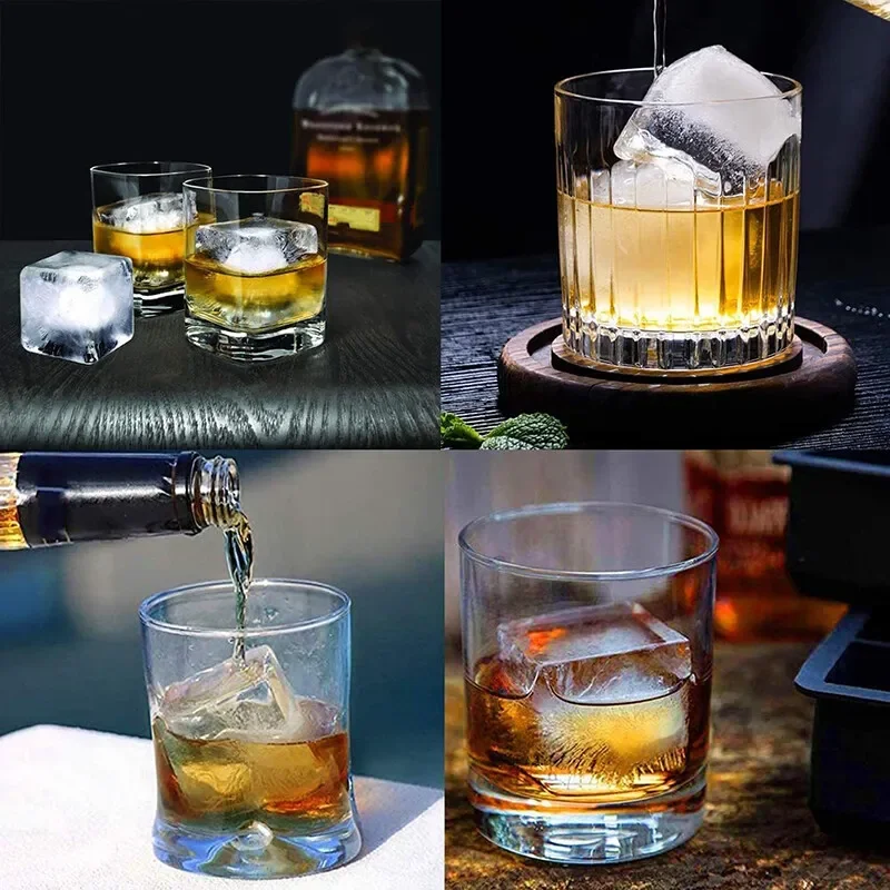4/8 Grid Ice Cube Silicone Mould Chocolate Mould Tray Ice Maker Mold 3D Form Whiskey Hockey DIY Maker Kitchen Tools