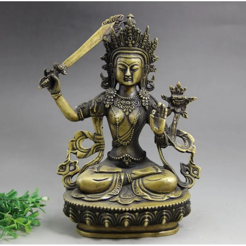 

Copper Statue Antique bronze handicraft wholesale fine carved Brass Antique Bodhisattva Guanyin Tantong Buddha ornaments