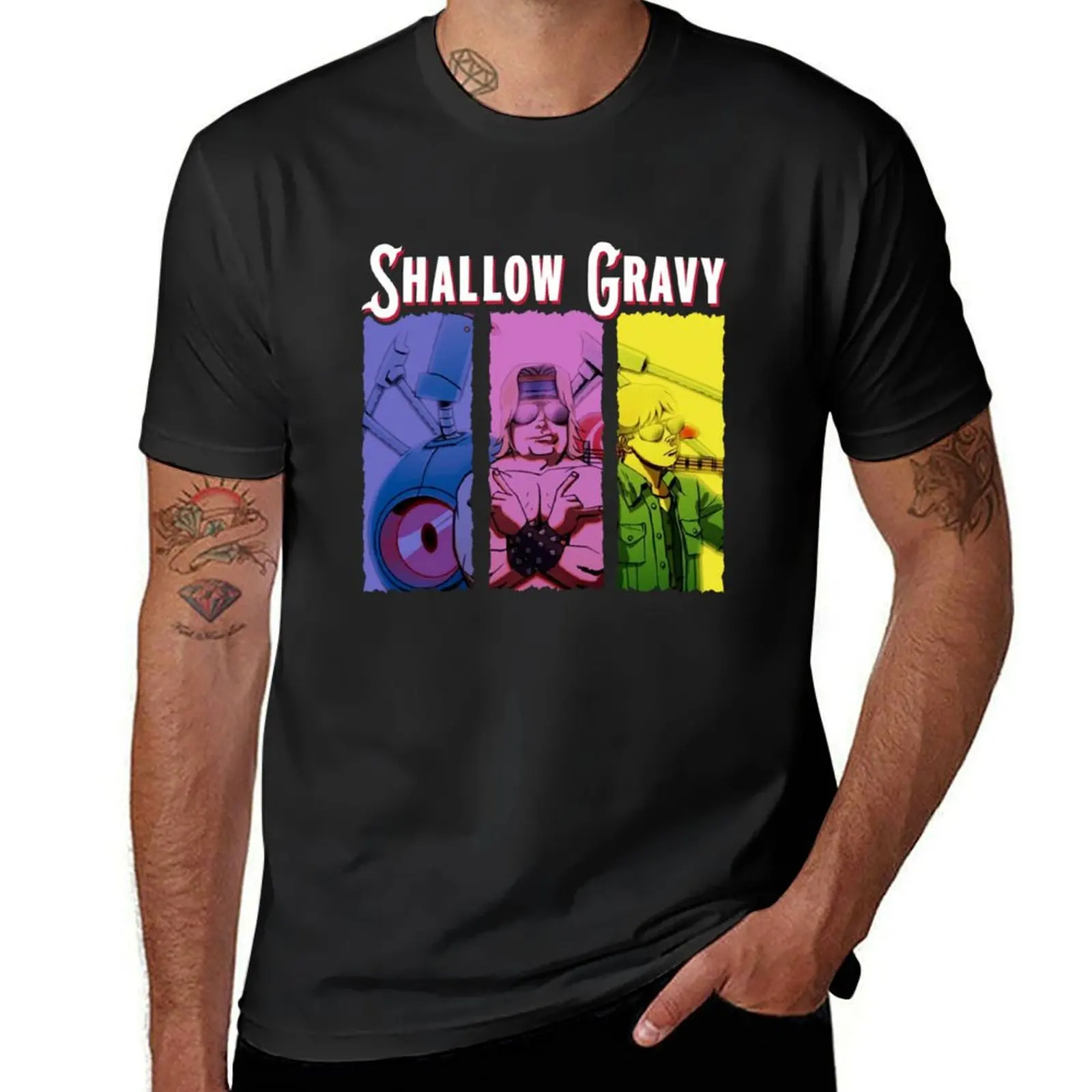 SHALLOW GRAVY T-Shirt summer top cute clothes tops t shirt men
