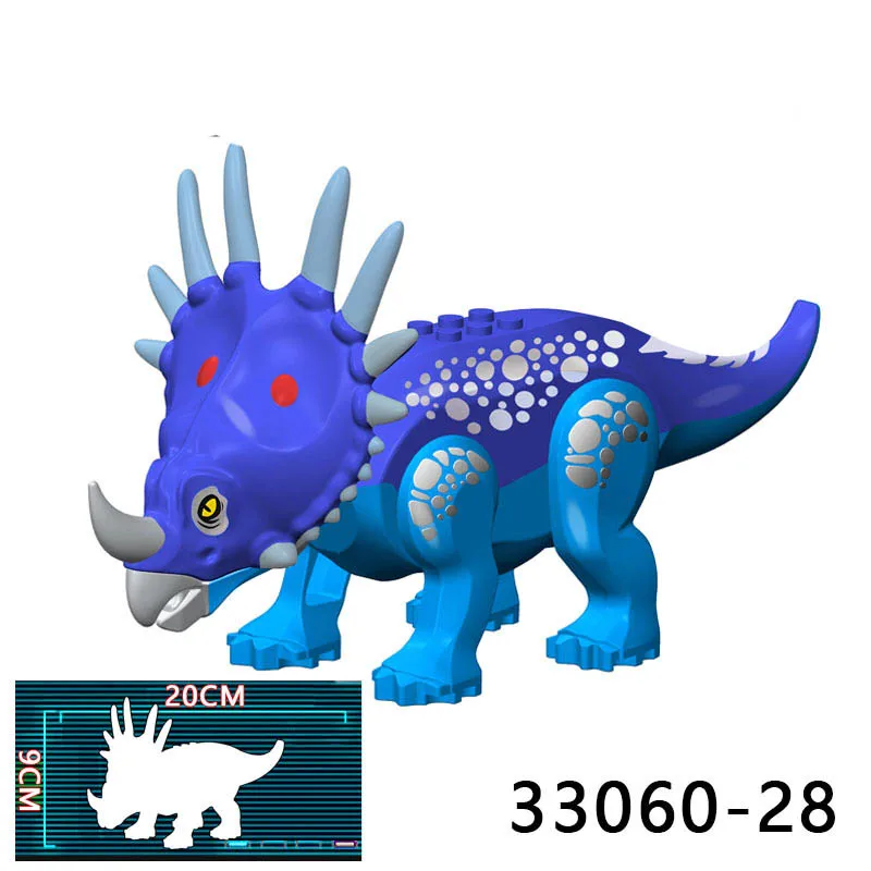 thumbnail image 1 of 1 pieza de gran dinosaurio jurásico mini T-Rex Carnotaurus Baryonyx Stygimoloch Velociraptor Ankylosaurus juguete de construcción de ladrillos para niños, 1 of 5