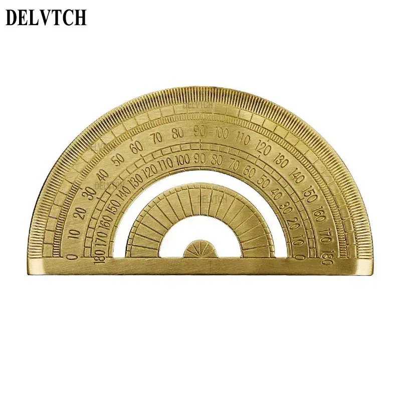 0-180 Degree Metal Brass Copper Protractor Office School Measuring Tool For Math Geography Art Drawing Design Stationery Supply