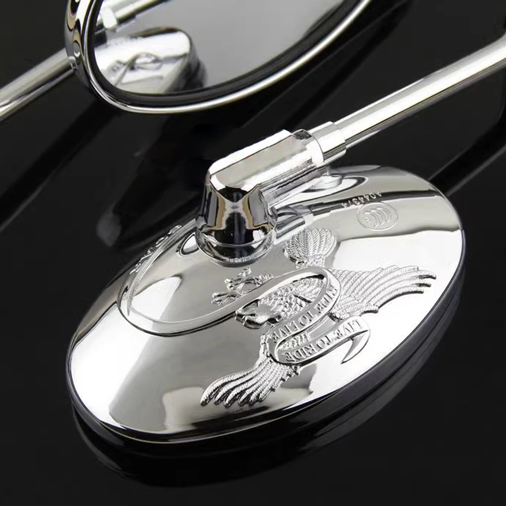 Drag Specialties Custom Round Motorcycle Mirror In Chrome - Foto 14