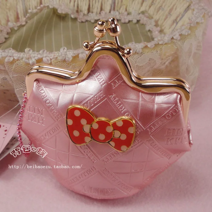 

Sanrio Hello Kitty Zero Wallet New Korean Version Cute Cartoon Bow Buckle Star Coin Bag Jewelry Small Storage Bag Gifts