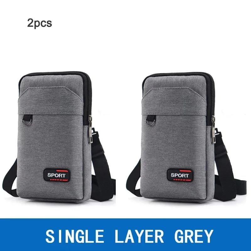 Waterproof Men's Double Layer Waist Bag with Crossbody Strap