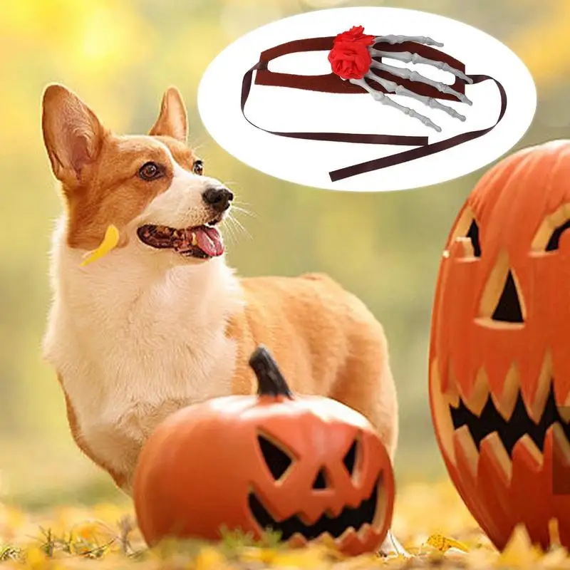 

Halloween Dog Headband Funny Cat Hats Skeleton Palm Dog Hat Adjustable Comfortable Pet Outfits Halloween Unique Costume For Pets