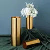 Gold Plated Cylinder Vase Desk Decoration Crafts Minimalist Vases Flowers Pots Decorative Flower Arrangement Modern Home Decor 1