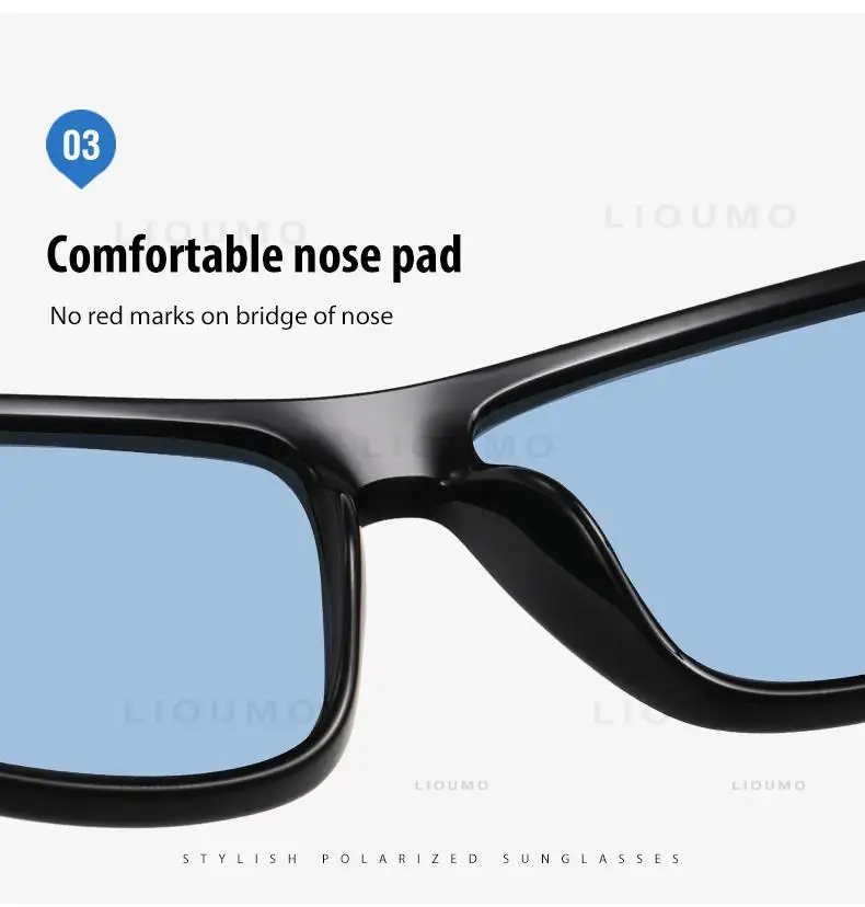 LIOUMO Marke Platz Photochrome Polarisierte Sonnenbrille Männer Frauen Nachtsicht Gläser Für Fahren Trendy Shades Chameleon Brillen – Detail 9