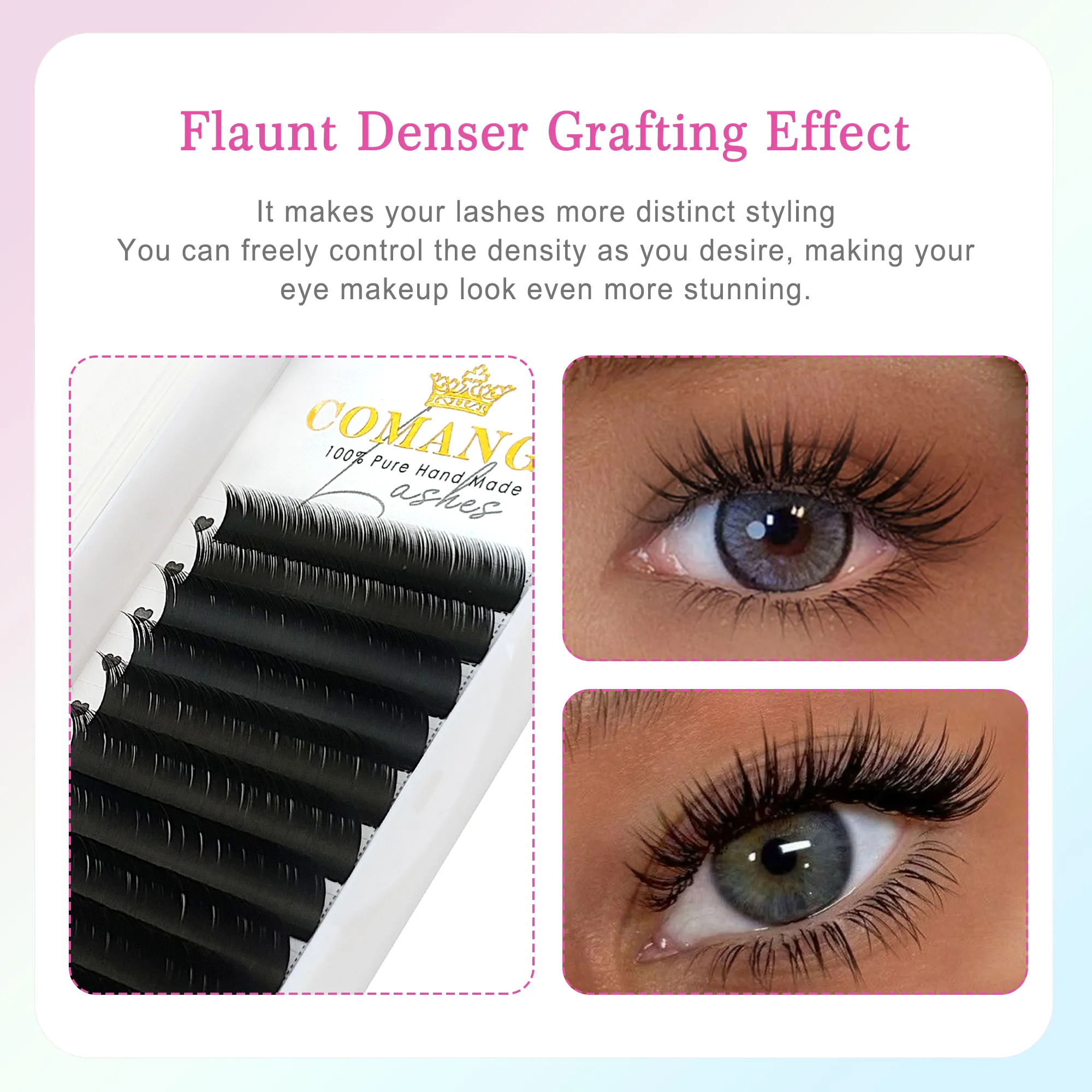 EMILYSTORES Wimpern-Extensions 0,20 Mm D-Curl 9 Mm – Seiden-Mink-Look Im Tablett
