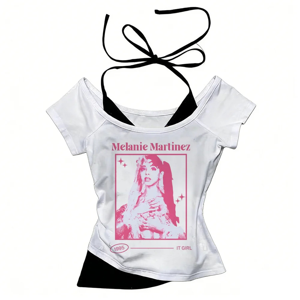 Melanie Matinez Crop Top Damen Kawaii lustiges Grunge Emo Harajuku T-Shirt Goth Kawaii Manga süßes Meme – Detail 8