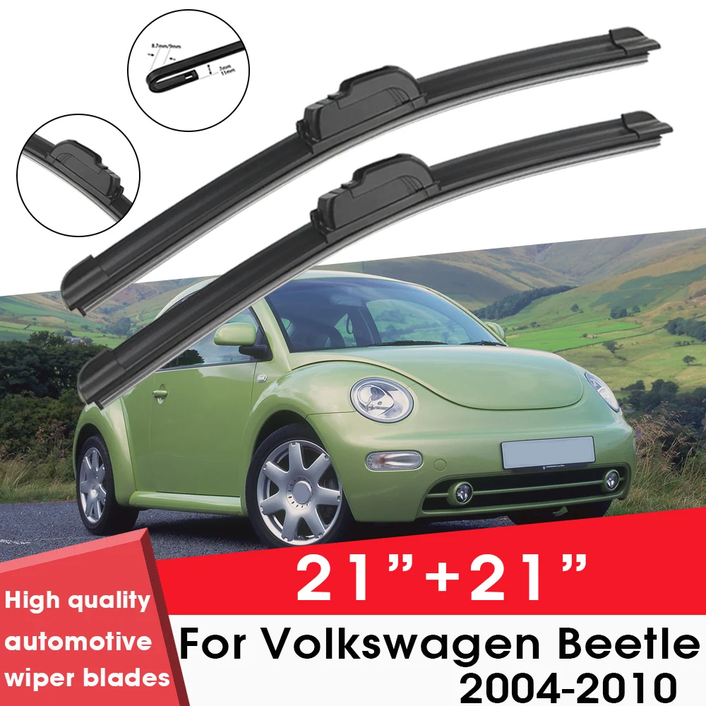 Car Wiper Blades For Volkswagen Beetle 2004-2010 21+21 Windshield  Windscreen Clean Naturl Rubber Car Wipers Accessories