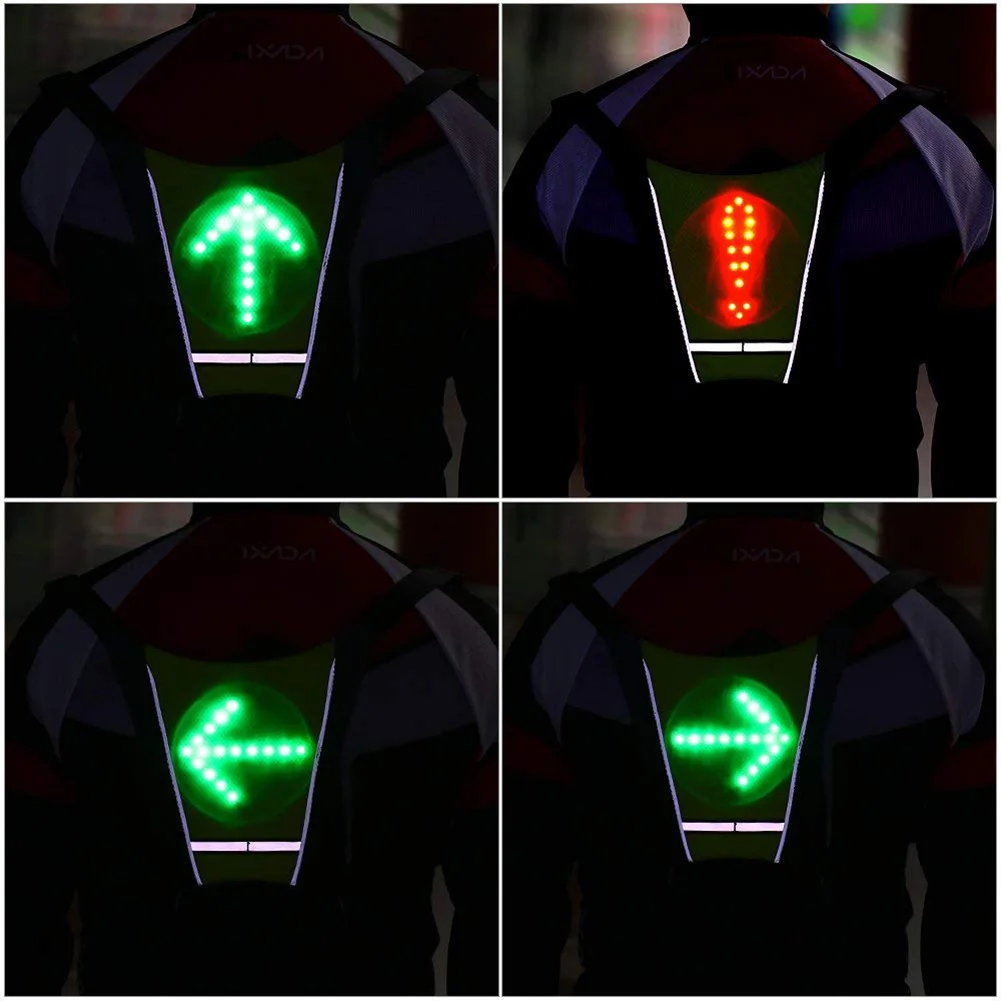 LED Reflective Vest USB Rechargeable Bright Safety Lights Belt High Visibility & Adjustable Waist for Night Running Cycling