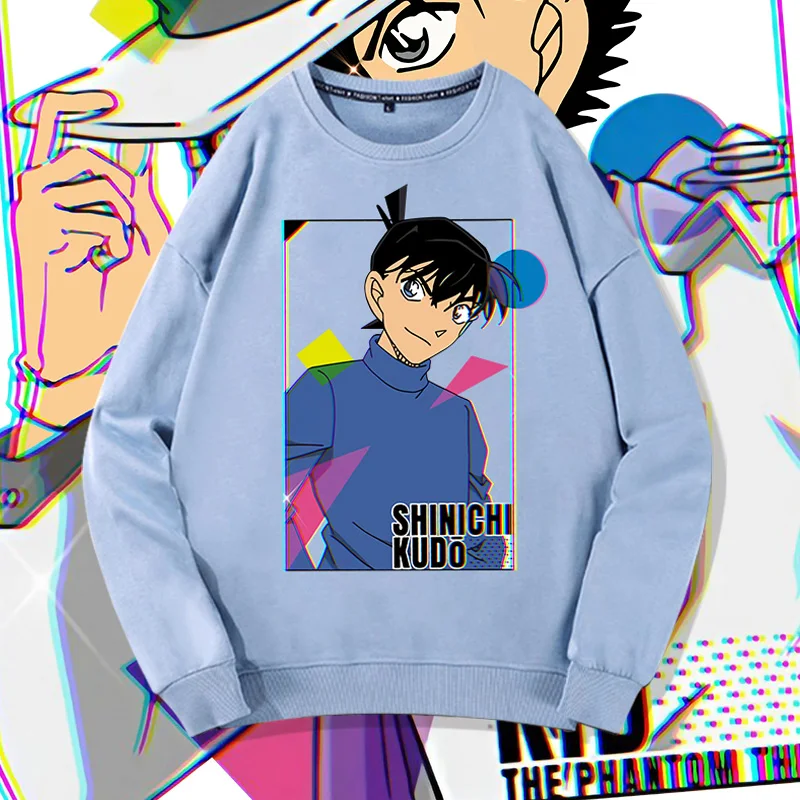 

FAMOUS DETECTIVE CONAN HOODIE MAN AUTUMN STRANGE THIEF KIDDE KUDO SHINICHI AROUND CREWNECK COAT CHILDREN'S ANIMATION CLOTHES